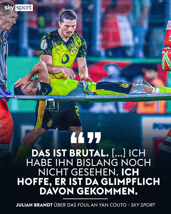 开云入口-多特后卫扬-库托德国杯伤退 担架离场引关注